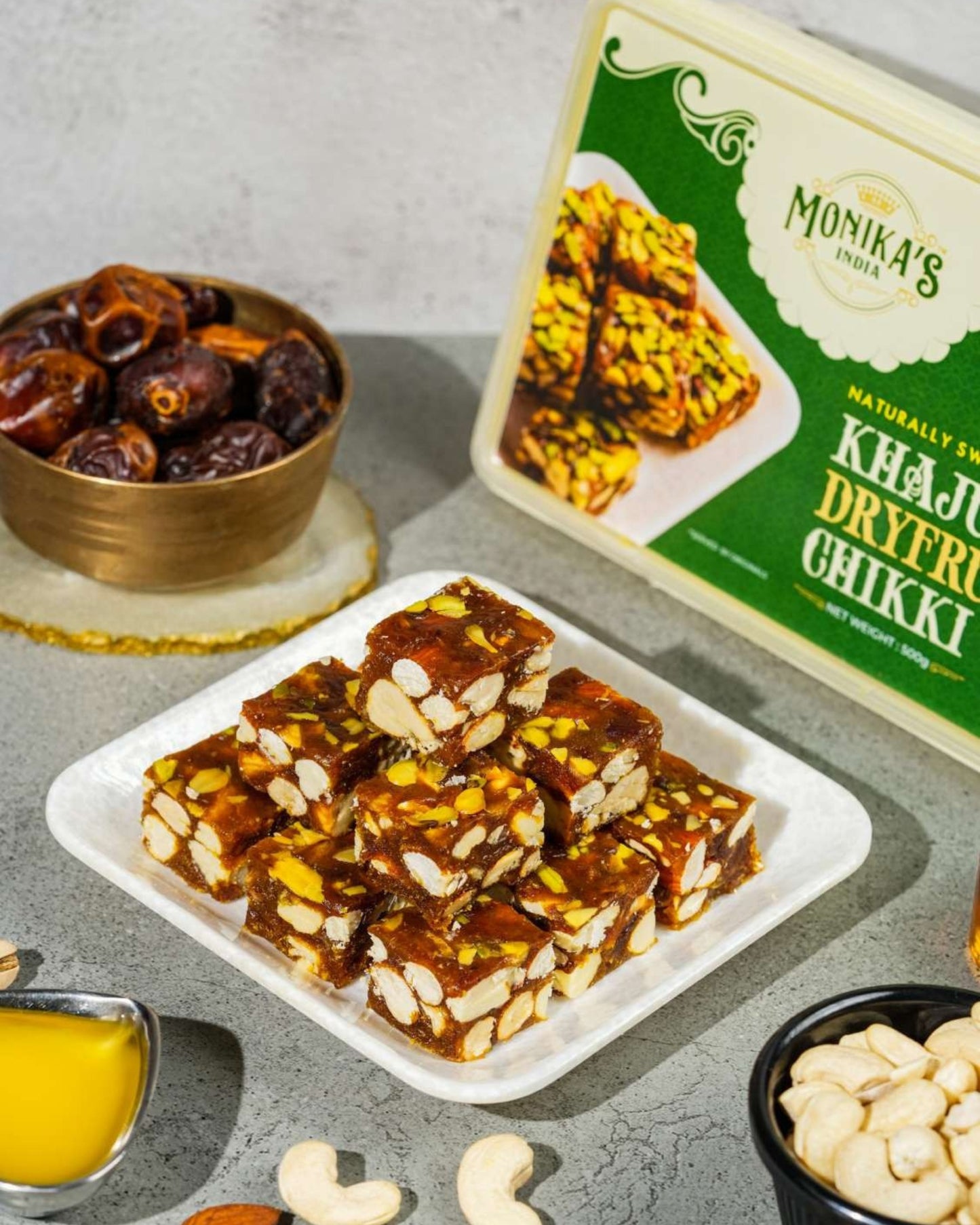 Khajur Dry Fruit Chikki - Date Barfi (500 grams)