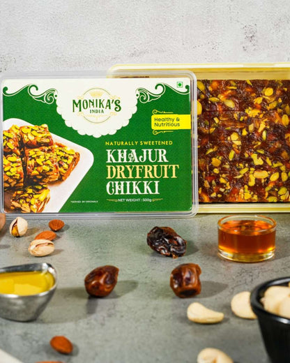 Khajur Dry Fruit Chikki - Date Barfi (500 grams)
