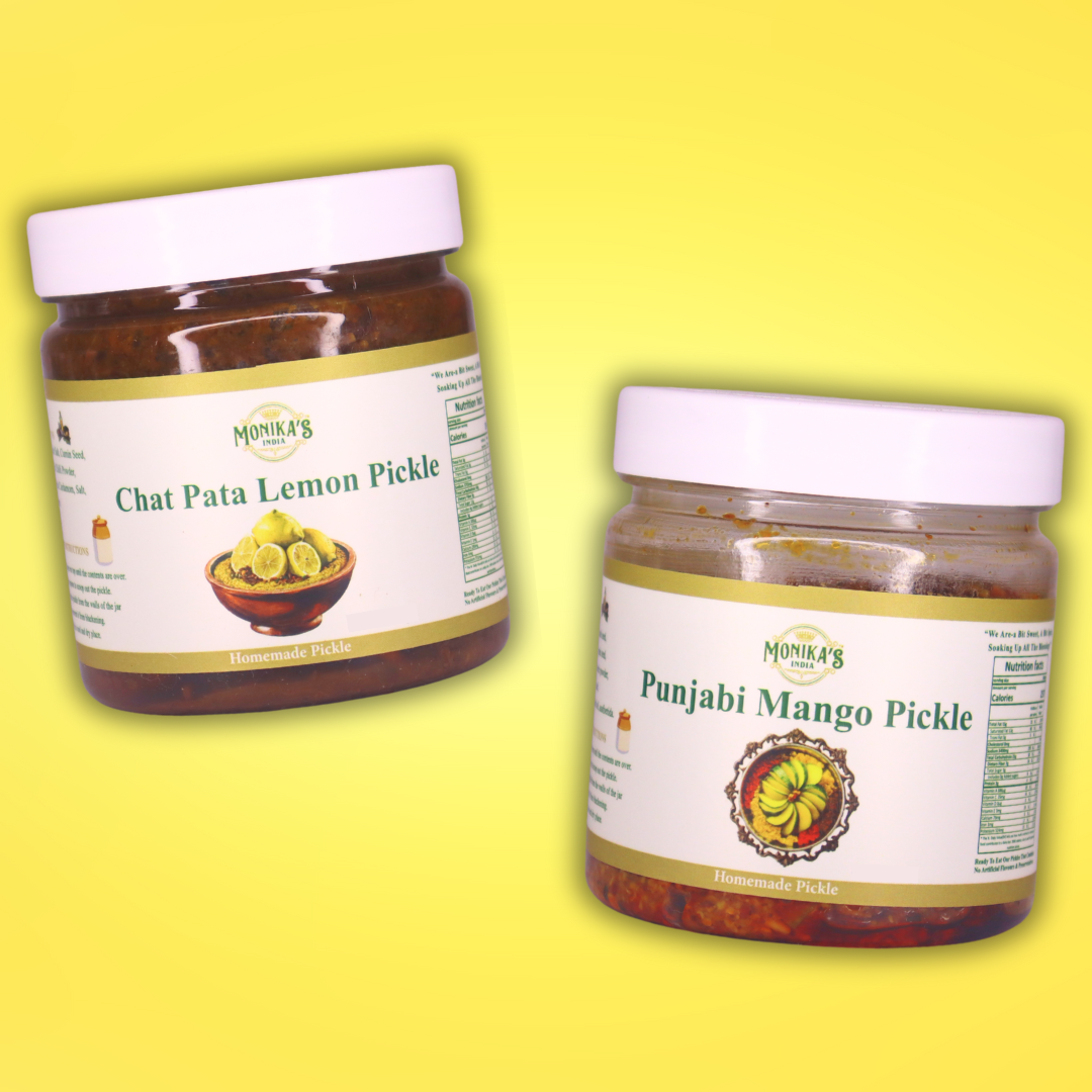 Chat Pata Lemon Pickle & Punjabi Mango Pickle Combo Pack - Spicy & Tangy Indian Flavors